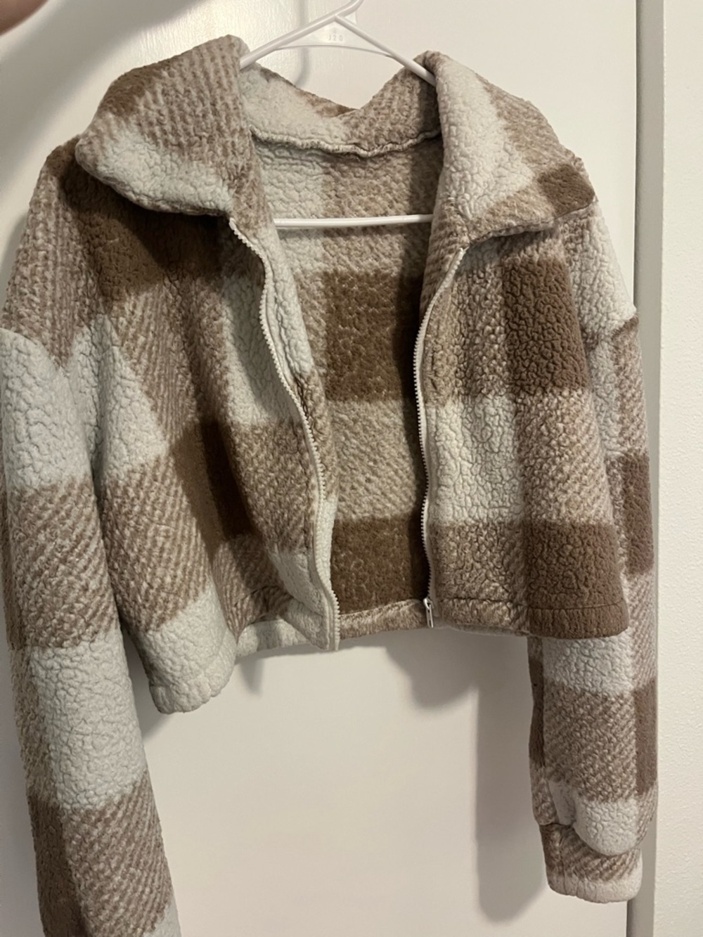 Cozy Plaid Cropped Top Jacket